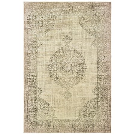 ORIENTAL WEAVERS 5 ft. 3 in. x 7 ft. 6 in. Raleigh Rectangular Area Rug Ivory R099D5160230ST